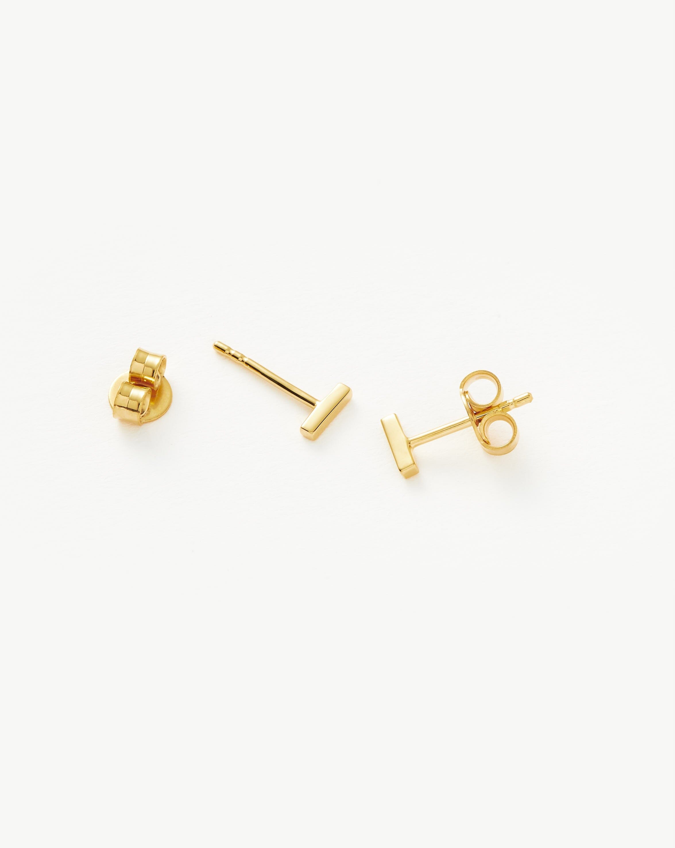 Bar Stud Earrings | 18ct Gold Vermeil
