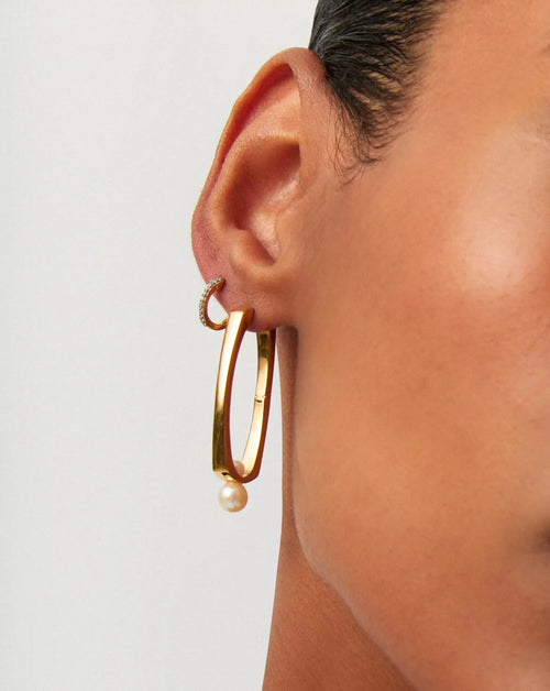 Baroque Pearl Twisted Drop Earrings | 18ct Gold Plated/Pearl