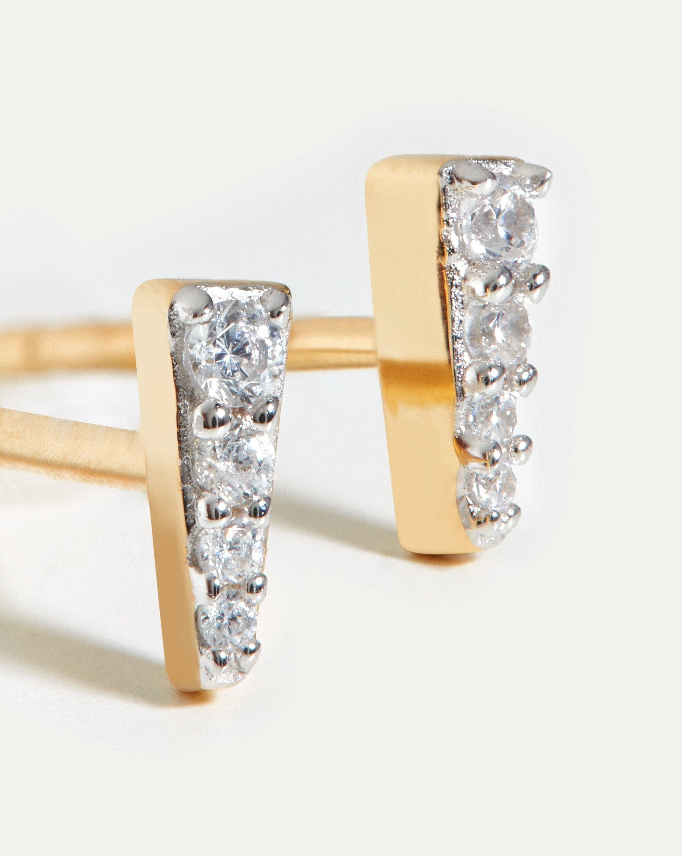 Celestial Pave Spike Stud Earrings | Gold/Cubic Zirconia