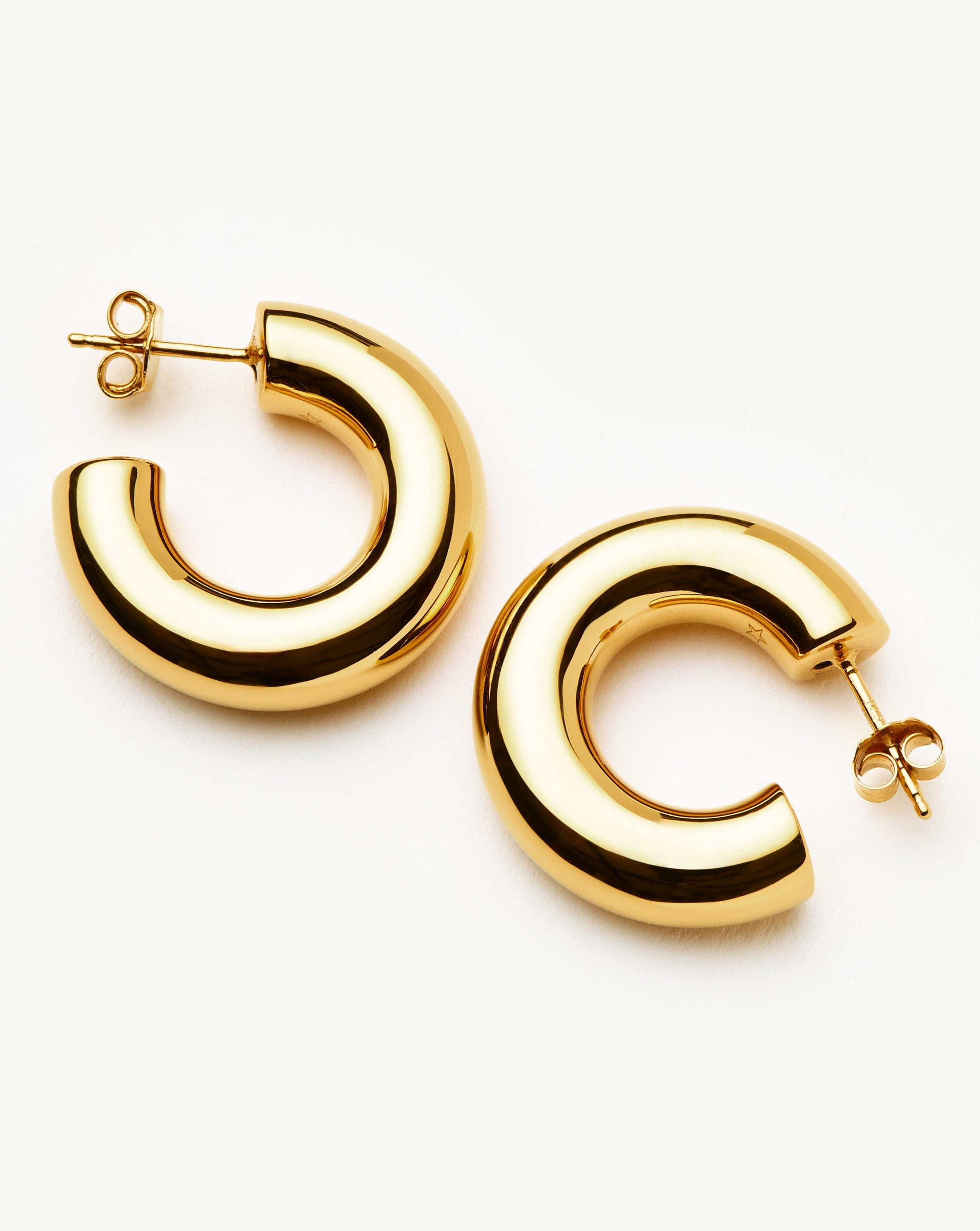 Chubby Medium Hoop Earrings | 18ct Gold Vermeil