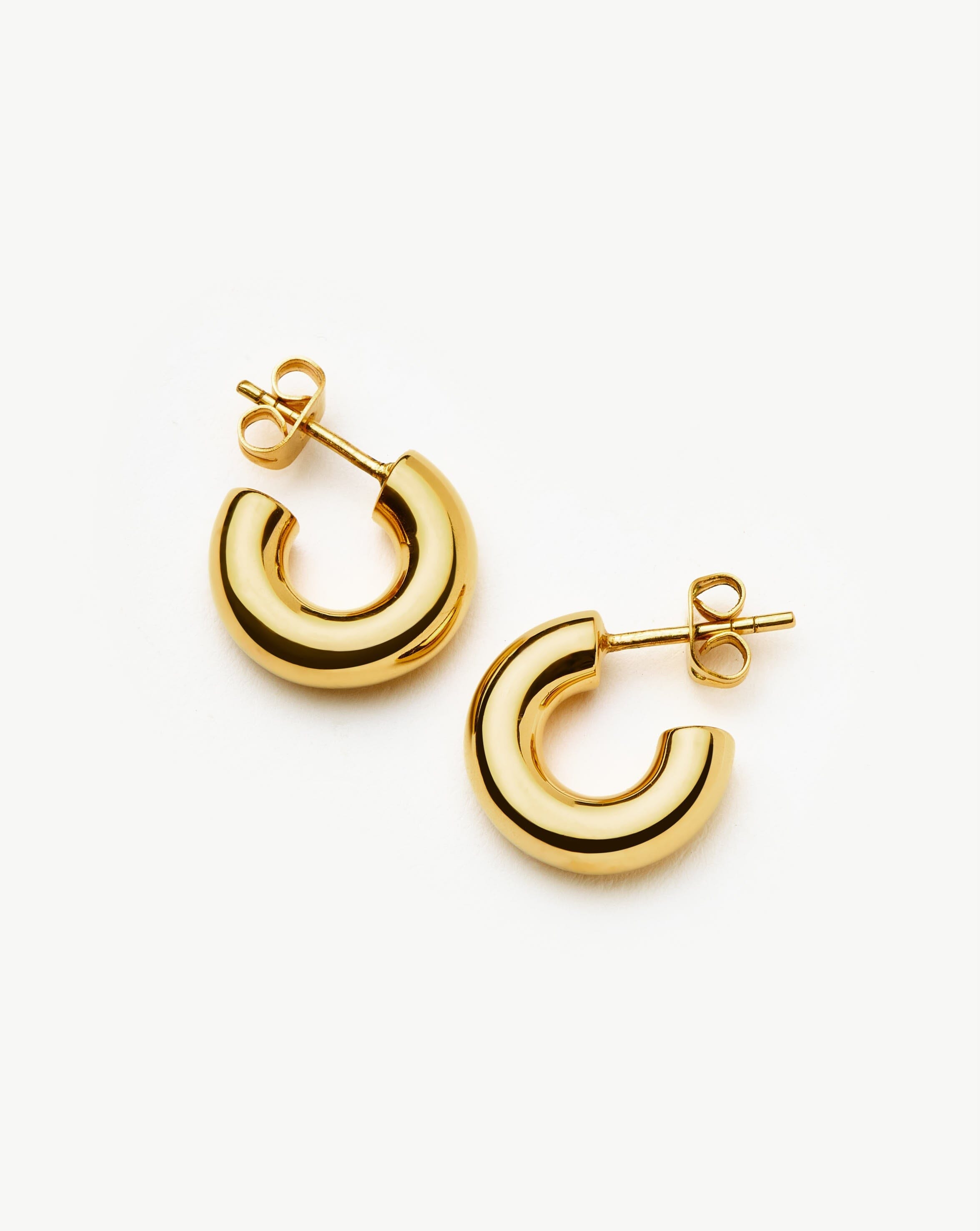Chubby Mini Hoop Earrings | 18ct Gold Vermeil