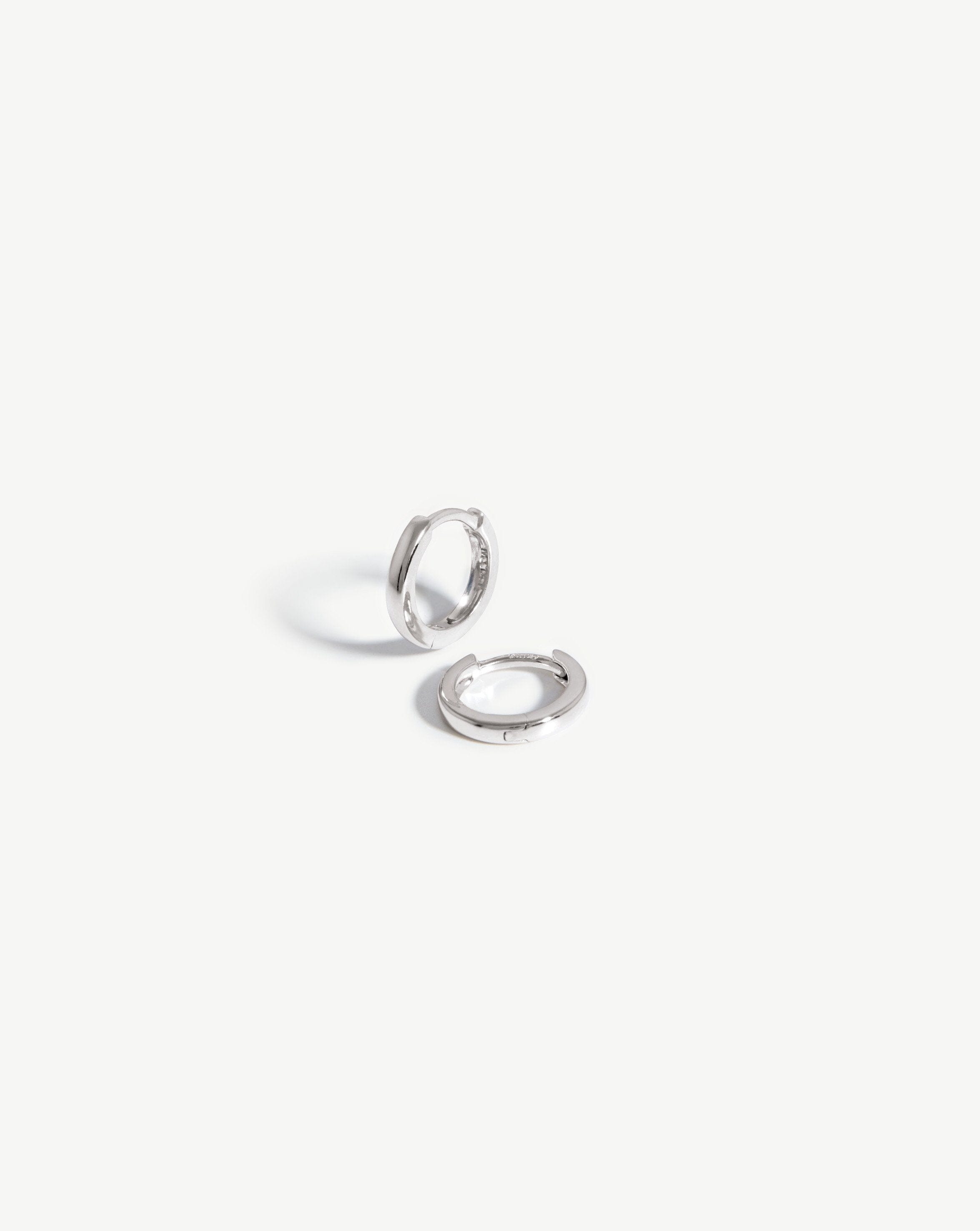 Solid Gold Classic Huggies | 14ct White Gold