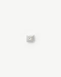 Solid Gold Square Solitaire Flat Back Stud Earring | 14ct White Gold/Diamond