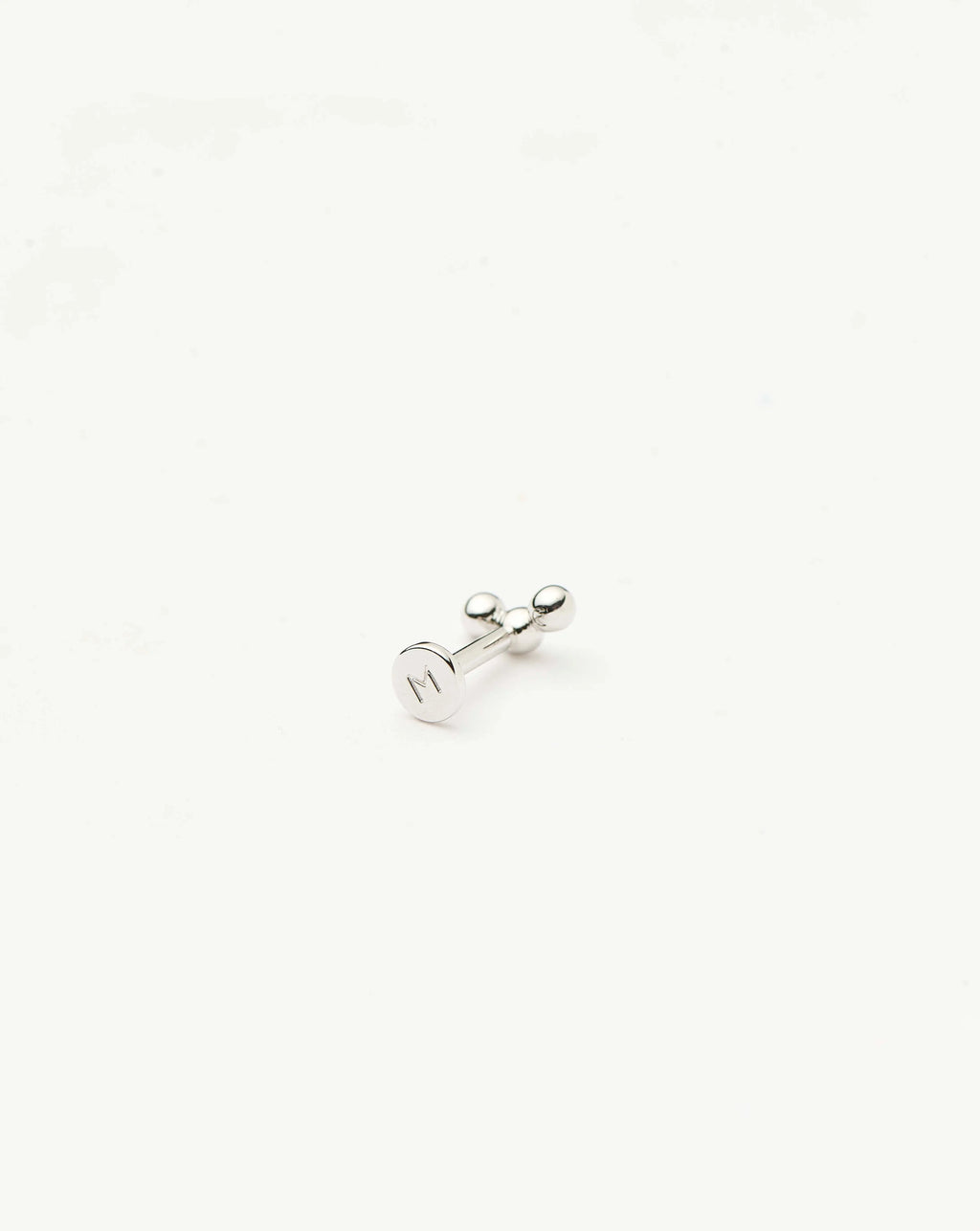 Solid Gold Trio Flat Back Stud Earring | 14ct White Gold