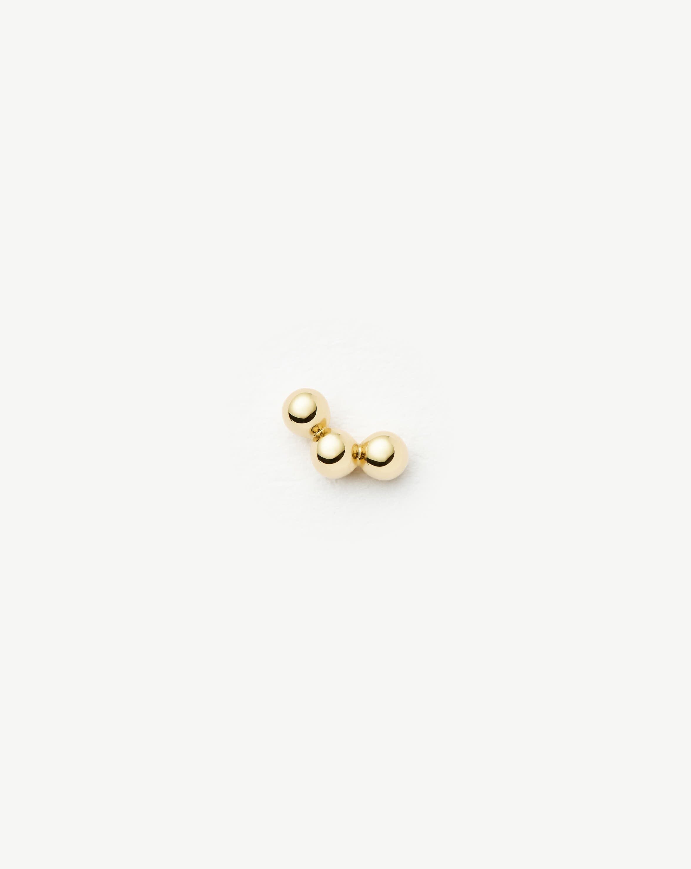 Solid Gold Trio Flat Back Stud Earring | 14ct Solid Yellow Gold
