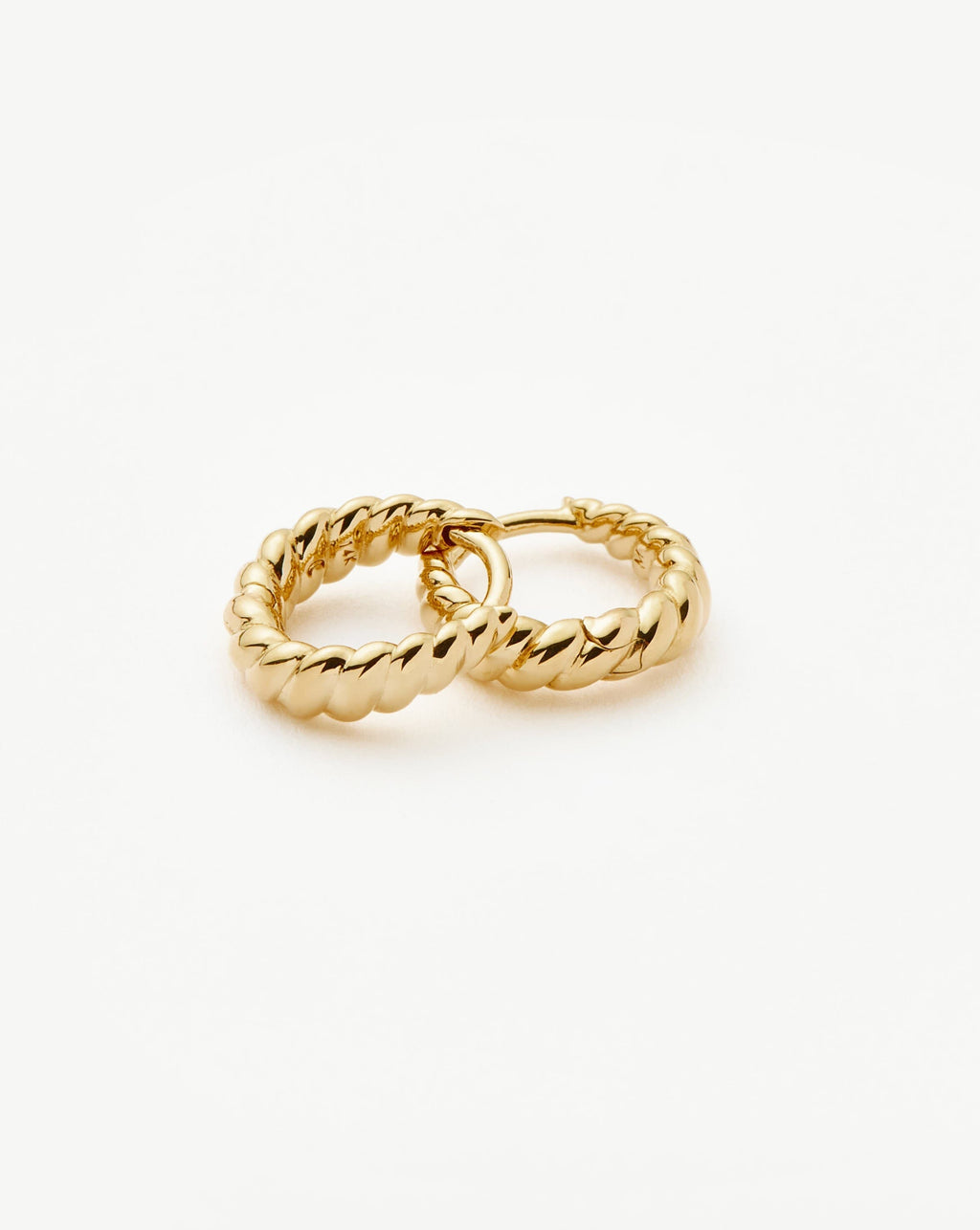 Solid Gold Twisted Huggies | 14ct Solid Gold