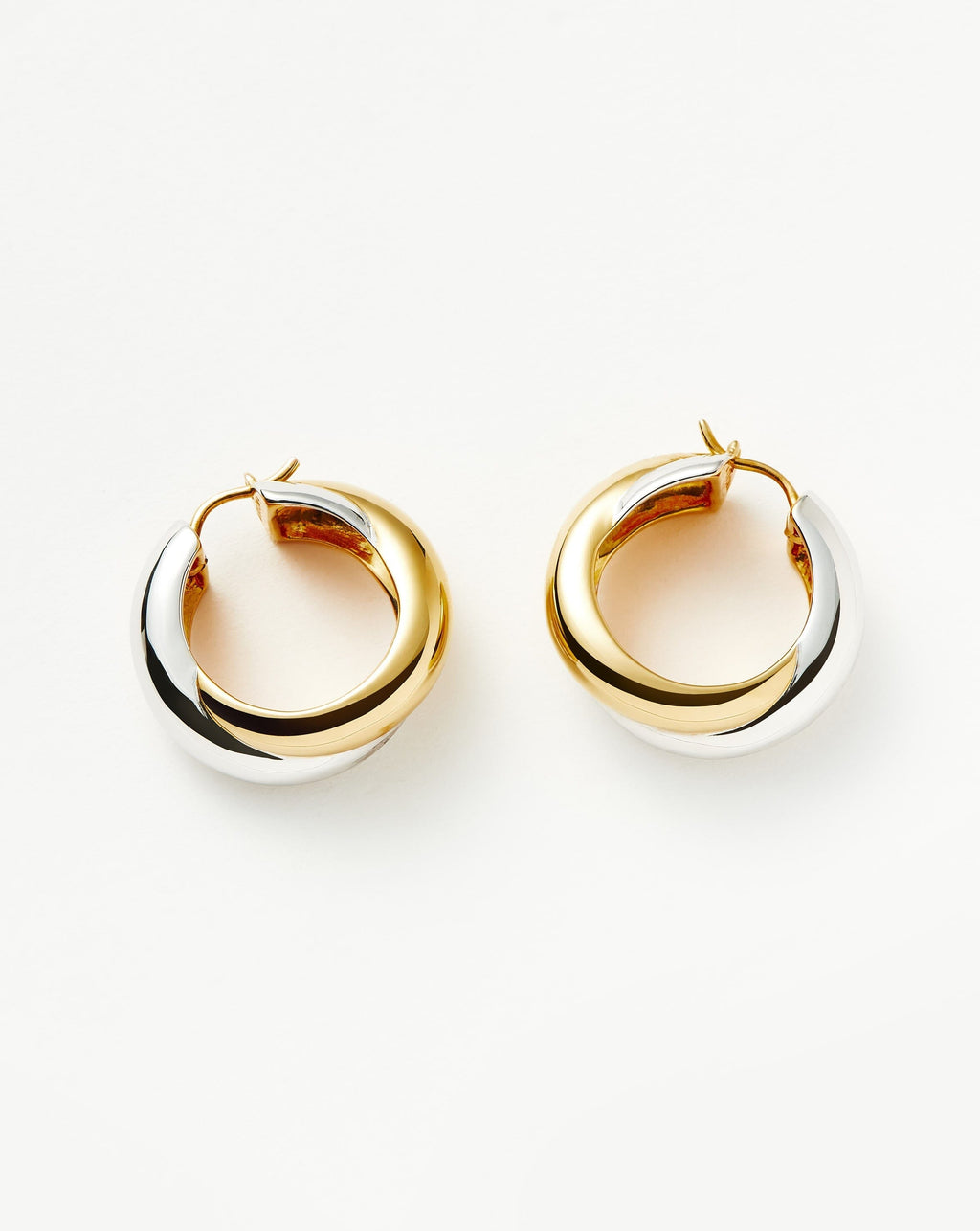 Lucy Williams Chunky Entwine Medium Hoop Earrings | Mixed Metal