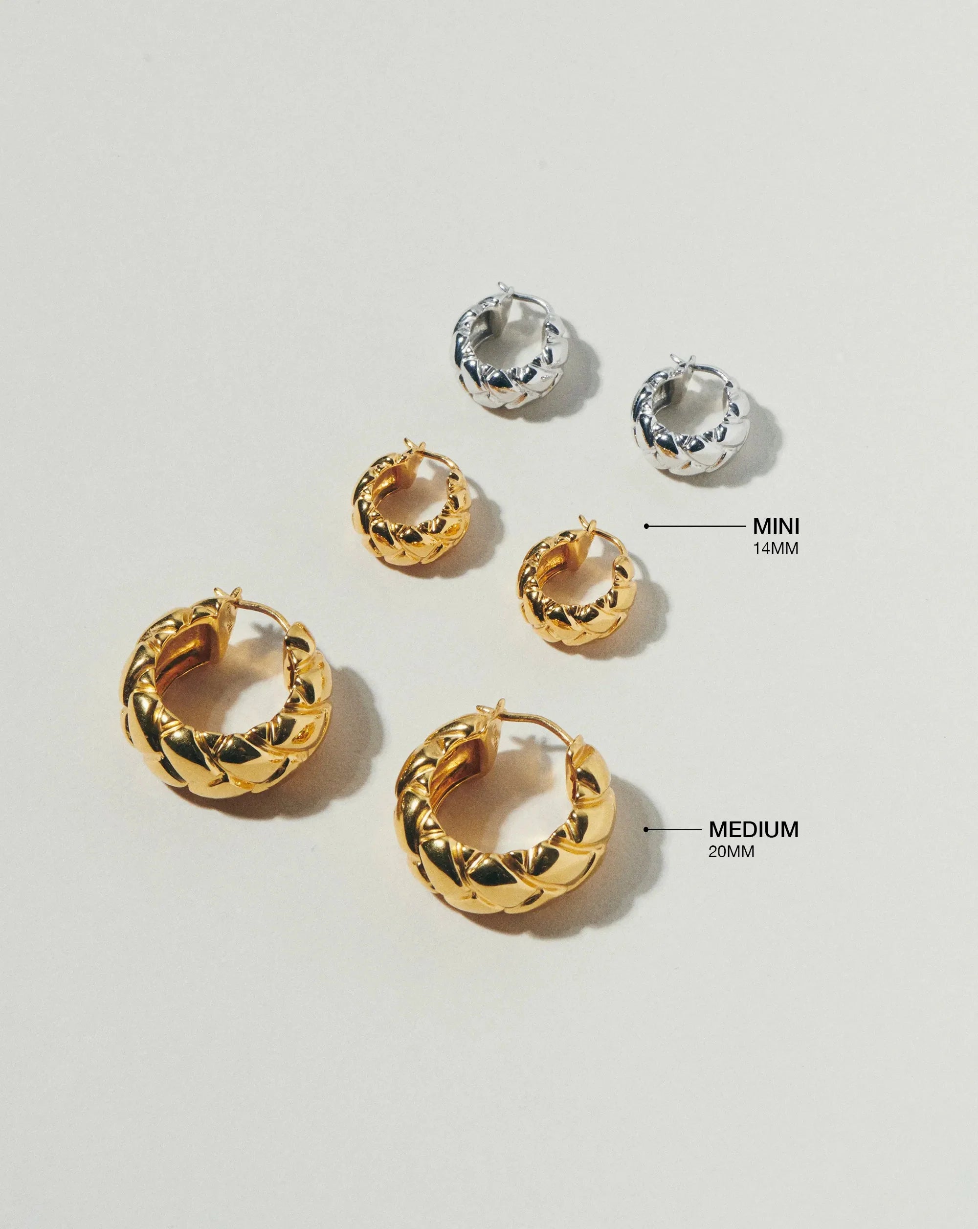 Lucy Williams Waffle Mini Hoop Earrings | 18ct Gold Vermeil
