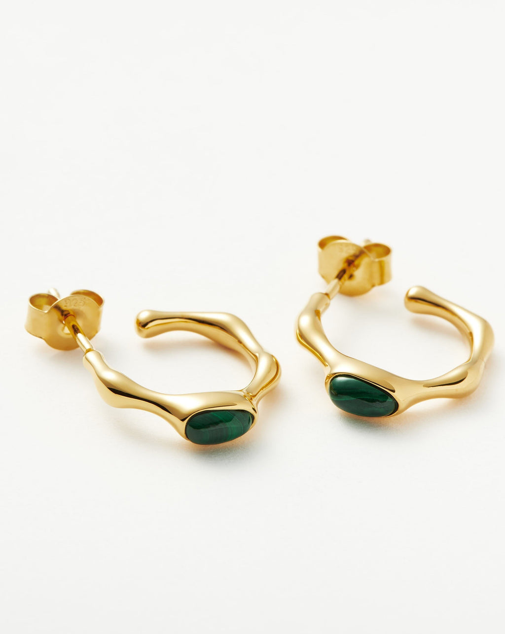 Magma Gemstone Small Hoop Earrings | 18ct Recycled Gold Vermeil on Recycled Sterling Silver