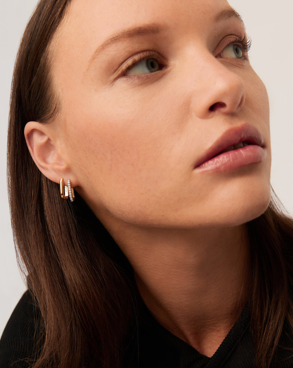 Pave Ovate Small Huggie Earrings | 18ct Recycled Gold Vermeil/Cubic Zirconia