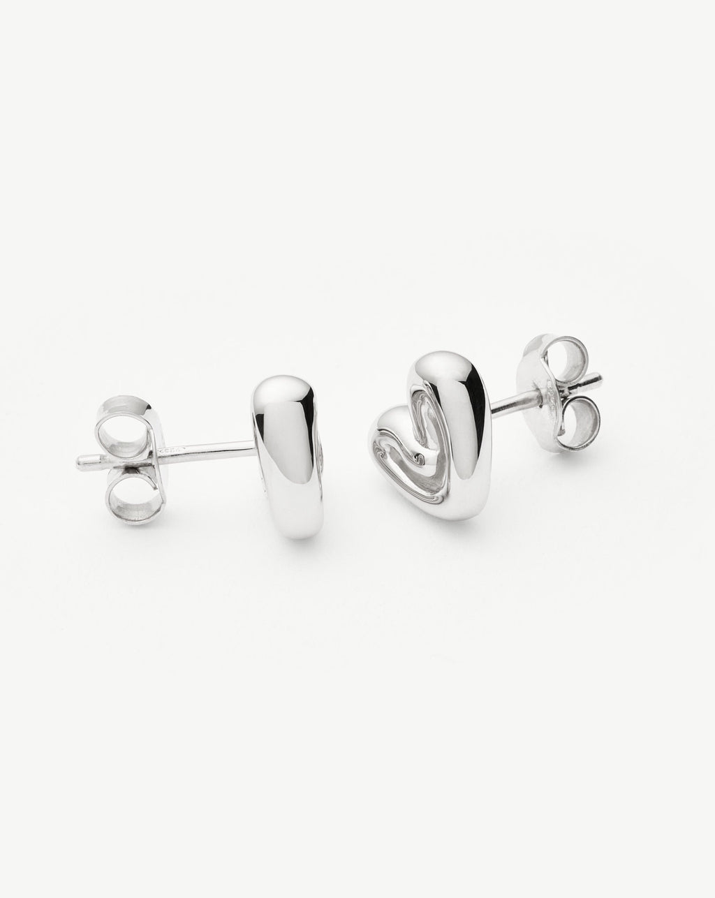 Puffy Heart Mini Stud Earrings | Sterling Silver