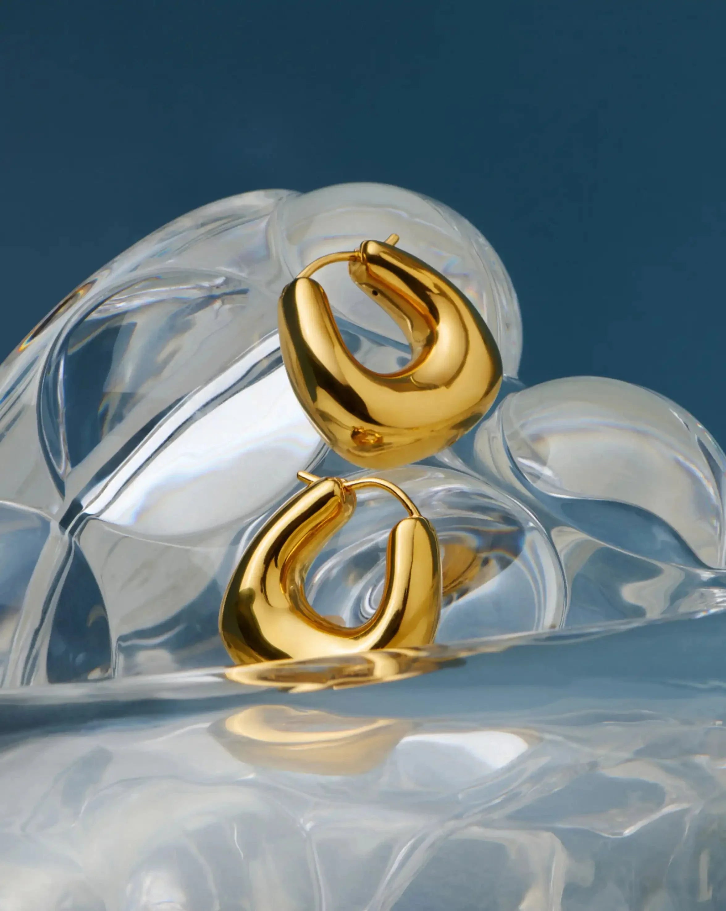 Sculptural Chubby Small Hoop Earrings | 18ct Gold Plated