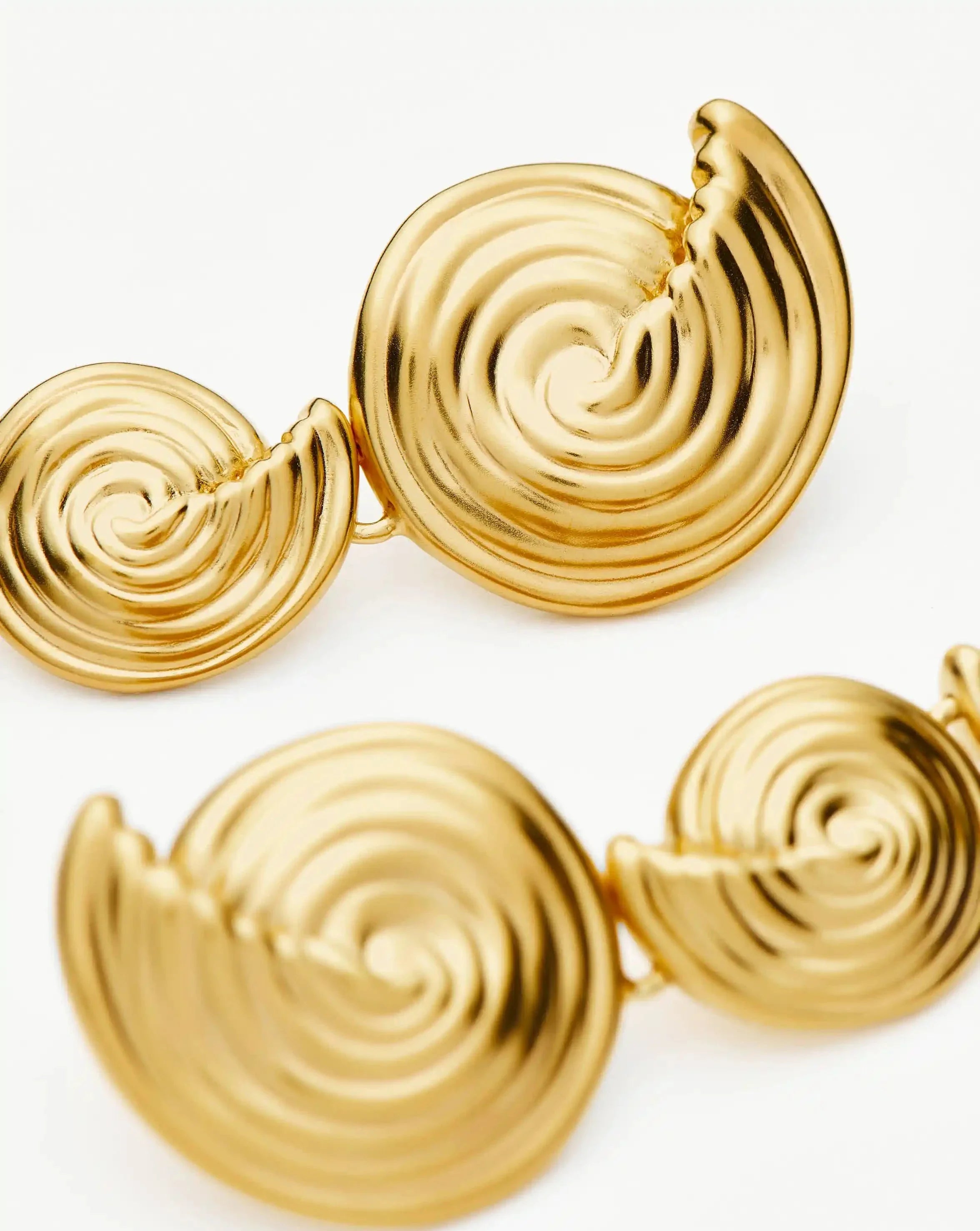 Spiral Statement Drop Earrings | 18ct Gold Plated