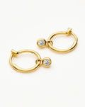Tennis Charm Mini Hoop Earrings | 18ct Gold Vermeil/Cubic Zirconia