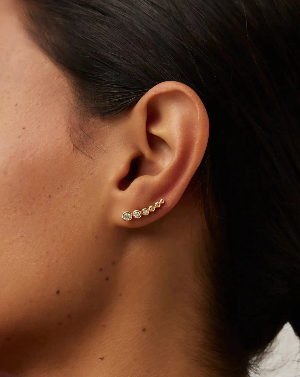 Tennis Climber Earrings | 18ct Gold Vermeil/Cubic Zirconia
