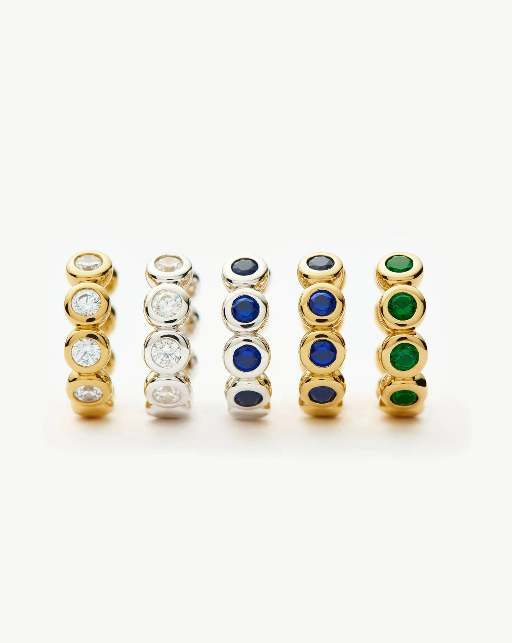 Tennis Small Hoop Earrings | 18ct Gold Vermeil Cubic Zirconia