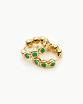 Tennis Small Hoop Earrings | 18ct Gold Vermeil/Emerald Green Nano-crystal